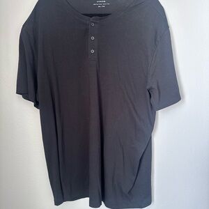 Vince Men's Charcoal Short Sleeve Henley